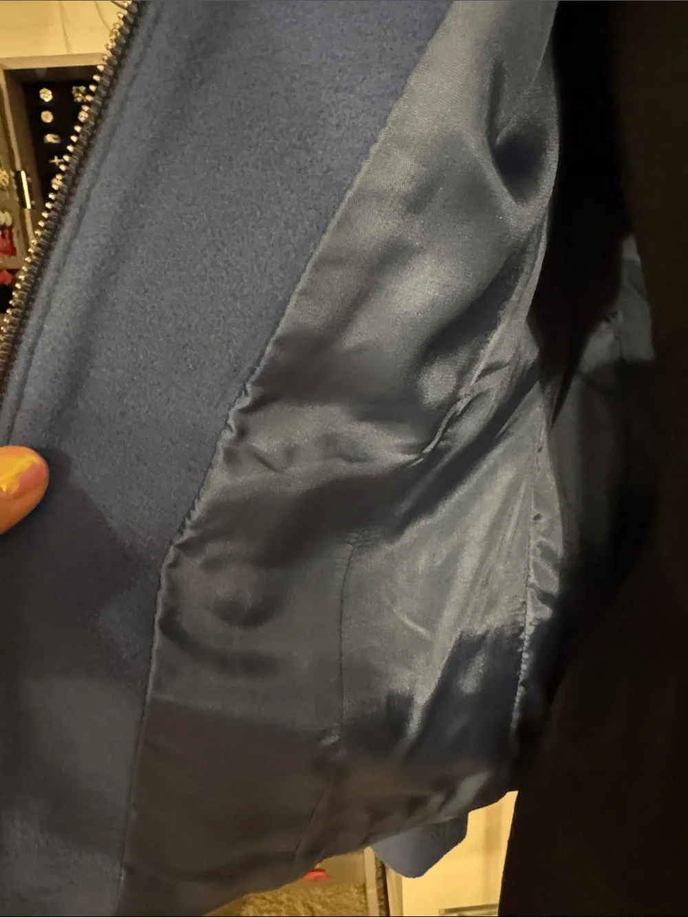 Petite Sophisticate Powder Blue Zip-Front Blazer